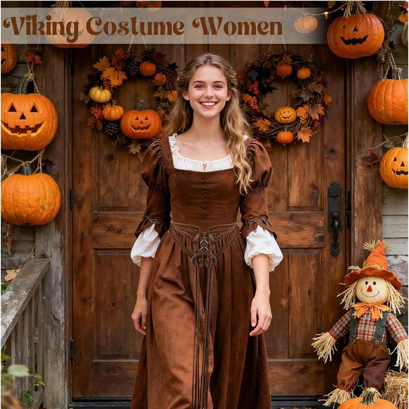 Women's Faux Leather Viking Belt with Troll Cross Medieval Renaissance Accessory - Picture 4 of 6